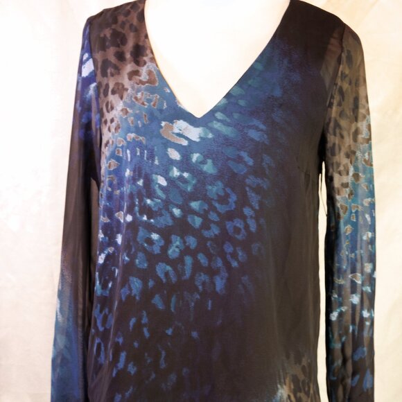 Juicy Couture Mesh Overlay Blue Ombre Whimsical Romantic Glam sz Small - Picture 1 of 5